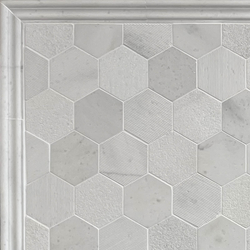 Мрамор мозайка Карера Хексагон 10х10 см мултифиниш 4