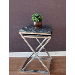 Маса от мрамор CS05 силвър / к-т 2