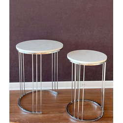 Маса от мрамор CS04 силвър / к-т 1