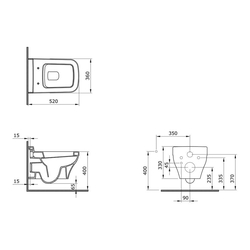 Конзолна тоалетна чиния Bocchi Scala ярко бял 1