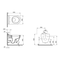 Конзолна тоалетна чиния Bocchi Taormina Arch ярко бял 1