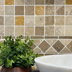 Травертин мозайка Медлей 5х5 см антикиран 6