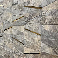 Травертин за стена - Силвър Мусс 3D 16х25 см травертин 1