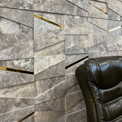 Травертин за стена - Силвър Мусс 3D 16х25 см травертин 8