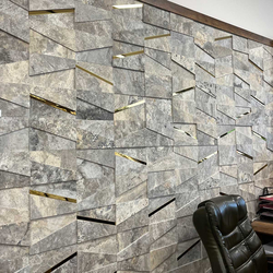 Травертин за стена - Силвър Мусс 3D 16х25 см травертин 9