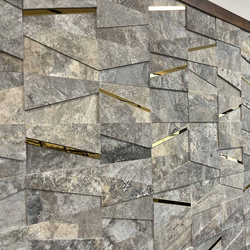 Травертин за стена - Силвър Мусс 3D 16х25 см травертин 3