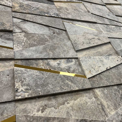 Травертин мозайка Силвър Мусс 3D 16х25 см шлайфан 4