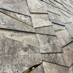 Травертин мозайка Силвър Мусс 3D 16х25 см шлайфан 5