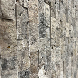 Травертин мозайка глиц Силвър 2,5х5 см 2