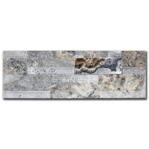 Травертин мозайка Силвър Лайндроу 14х42 см шлайфан