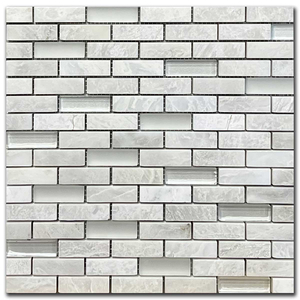 Мрамор мозайка Айсберг Гласмикс 1,5х5 см полиран