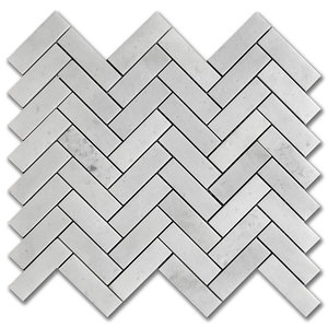 Мрамор мозайка Карера Херингбон 2,5х7,5 см шлайфан