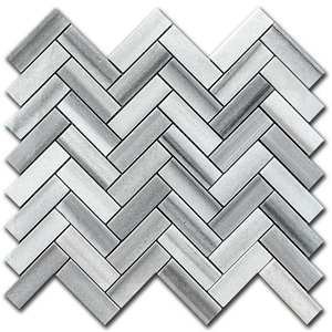 Мрамор мозайка Зебра Херингбон 2,3х7,5 см полиран