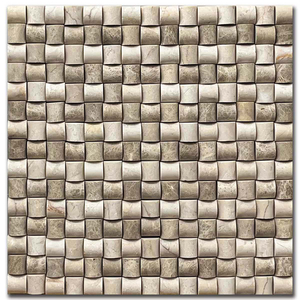 Мрамор мозайка Беж и Емперадор микс Стилус 28,5х28,5 см шлайфан