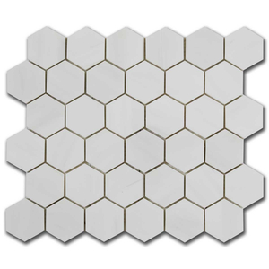 Мрамор мозайка Доломит Хексагон 5х5 см шлайфан