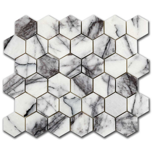 Мрамор мозайка Лейлак Хексагон 5х5 см полиран