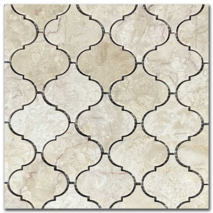 Мрамор мозайка Беж Арабеск 7,5х7,5 см полиран