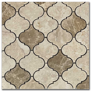 Мрамор мозайка Беж и Емперадор Арабеск 7,5х7,5 см полиран