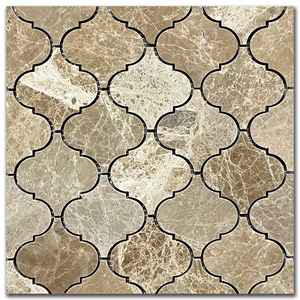 Мрамор мозайка Емперадор Арабеск 7,5х7,5 см полиран