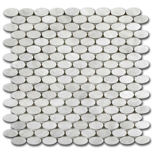 Мрамор мозайка Айсберг Елипс 30х30 см полиран