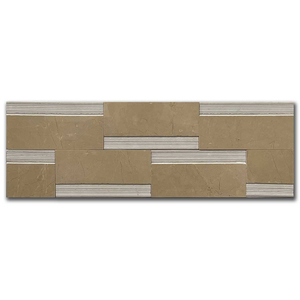 Мрамор мозайка Дарк Беж Лайндроу 14х42 см полиран