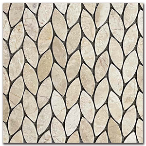 Мрамор мозайка Беж Лист 29х31 см полиран