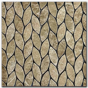 Мрамор мозайка Емперадор Лист 29х31 см шлайфан