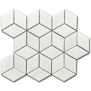 Мрамор мозайка Доломит Ромбус 5х5 см полиран