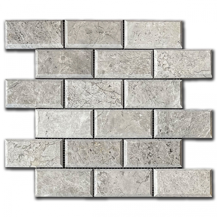 Marble Mosaic Tundra Gray Ante 5x10 cm Honed