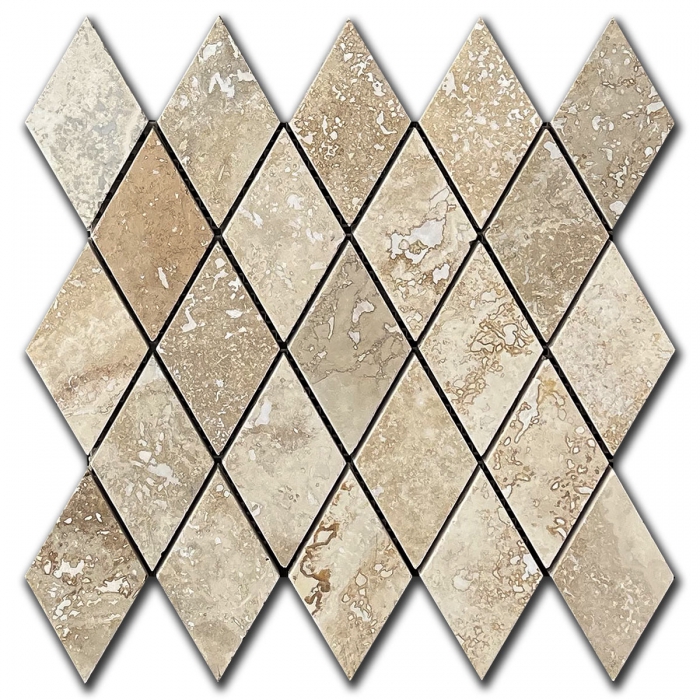 Travertine Mosaic Almond Lara 5x5 cm Honed and Filled