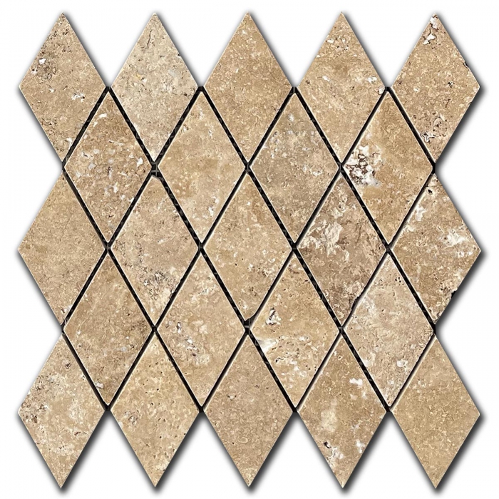 Travertine Mosaic Sunset Lara 5x5 cm Brushed
